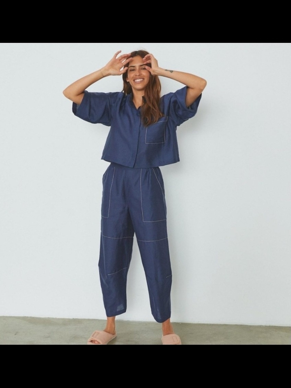 LUNYA Cotton Linen Blend Pajama Set